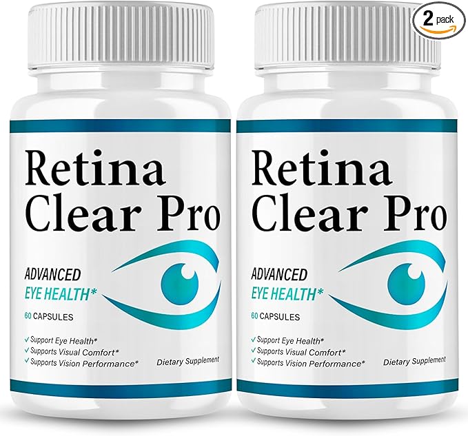 Original Retina Clear Pro Advanced Pills Capsule Premium Formula Natural Ingredients for Overall Eye Care Health &amp Balanced Healthy Vision | RetinaClear Pro | 60 Capsules Each Bottle (Pack of 2)