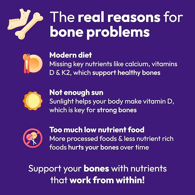 Bone &amp Jaw Restore – Calcium Supplements with Vitamin D3 K2 &amp Magnesium | Non-GMO | Bone Builder &amp Nutrition Support for Women &amp Men | Density Support Formula | 180 Capsules Bottle