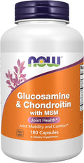 NOW Foods Glucosamine 1.1g Chondroitin 1.2g with MSM 300mg 180 Capsules (Pack of 2)