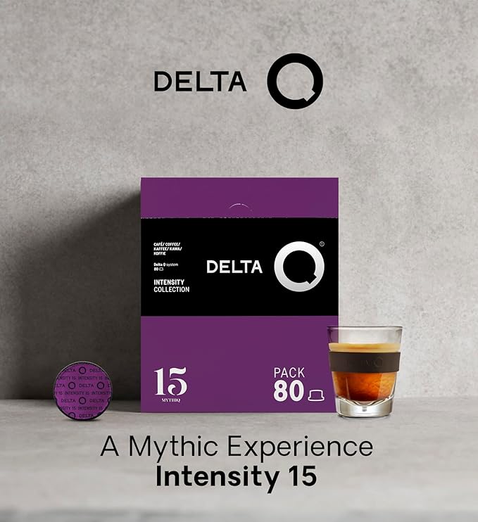 Delta Q MythiQ Espresso Pods for Delta Q machines Intensity 15 Notes of Cocoa Chocolate and Toasted Nuts XXL Pack - 80 Capsules