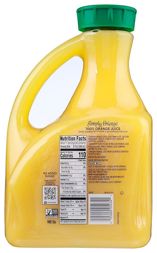 Simply Juice Orange With Calcium 89 Ounce