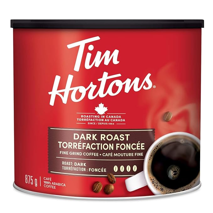 Tim Hortons Tim Horton's 100% Arabica Dark Roast Ground Coffee 875g/30.86 Ounce