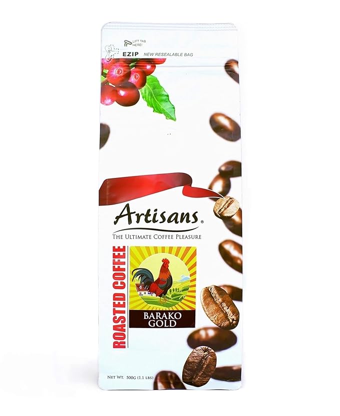 Artisans Philippine Coffee Barako Gold Medium Roast Beans 100% Liberica 1.1 Pounds Bag