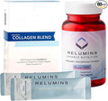 Relumins Premium Collagen &amp Gluta-1000 Bundle - 10 Sachets of Marine Collagen (Blueberry Flavor) + 60 Vegetarian Capsules - Supports Skin Care &amp Wellness