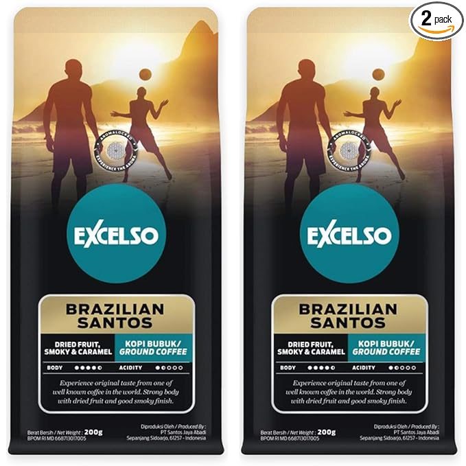 Excelso Brazilian Santos Ground Coffee 200g (Pack of 2)