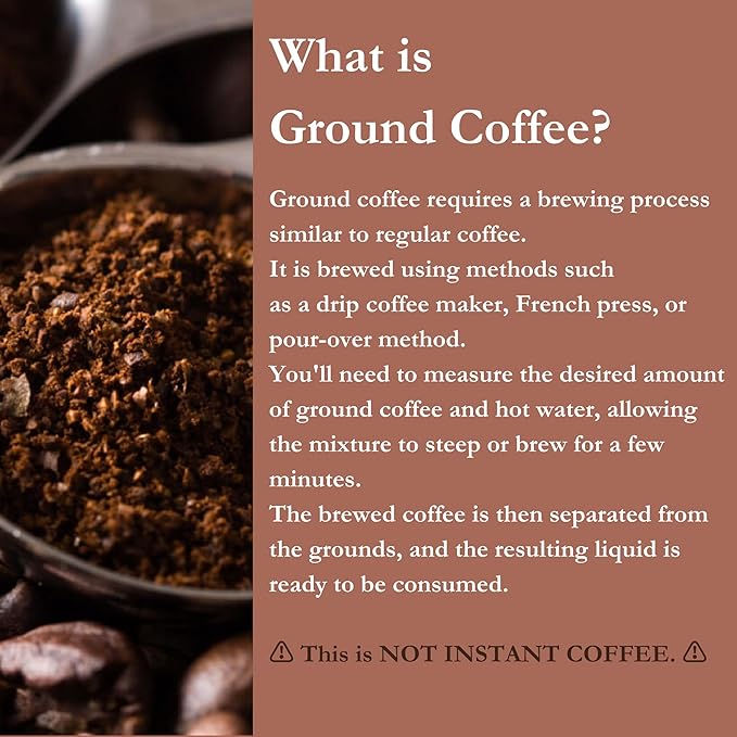 Premium Blend USDA Certified Organic Ground Mushroom Coffee - No Sugars or Sweeteners Lion's Mane Chaga Cordyceps and more - Nootropic Concentration blend for sharper focus memory and immunity