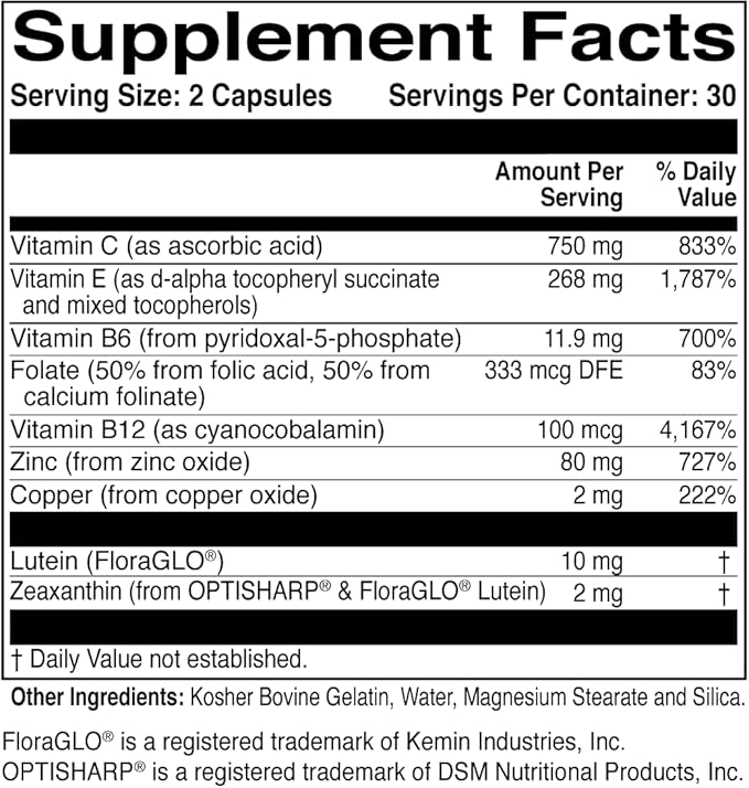 ScienceBased Health MacularProtect AREDS 2 Formula – Eye Health Vitamin &amp Mineral Supplement with Lutein Zeaxanthin &amp B Vitamins for Macular &amp Vision Support – 60 Capsules