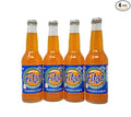 Premium Fitz's Soda Pop 12oz Glass Bottle Pack of 4 Soft Drink Fitz Fitzs (Orange)