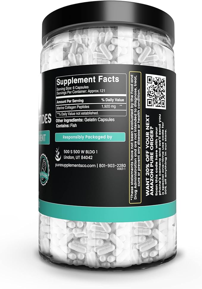 Pure Original Ingredients Collagen Peptides (730 Capsules) No Magnesium Or Rice Fillers Always Pure Lab Verified