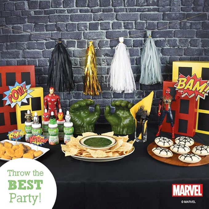 good2grow Avengers Collector 6 Pack 100% Apple Juice 6-pack of 6-Ounce Spill Proof Character Top Bottles Non-GMO with no Sugar Added and Excellent Source of Vitamin C Character Tops May Vary