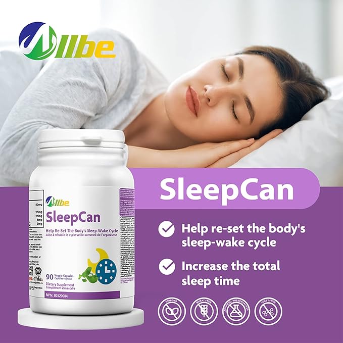 SleepCan Capsules 5mg Melatonin with Phosphatidylserine and L-Theanine 4 Packs of 90 Sleep-Wake Cycle Support Supplements Serving Size: 1 Capsule Once Daily