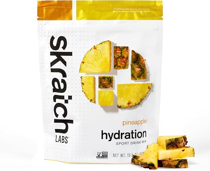 Skratch Labs Hydration Sports Drink Mix – Real‑Fruit Electrolyte Powder for Fast Hydration &amp Endurance | Pineapple | 20 Servings | Vegan Non‑GMO Clean Ingredients