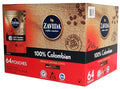 Zavida 64 Piece Coffee Pouches 100% Colombian 8 Pound