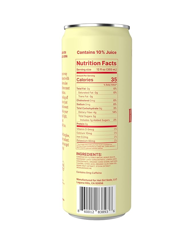 Hot Girl Soda - Variety 12 Pack - Elevated Soda Infused with Aloe Vera