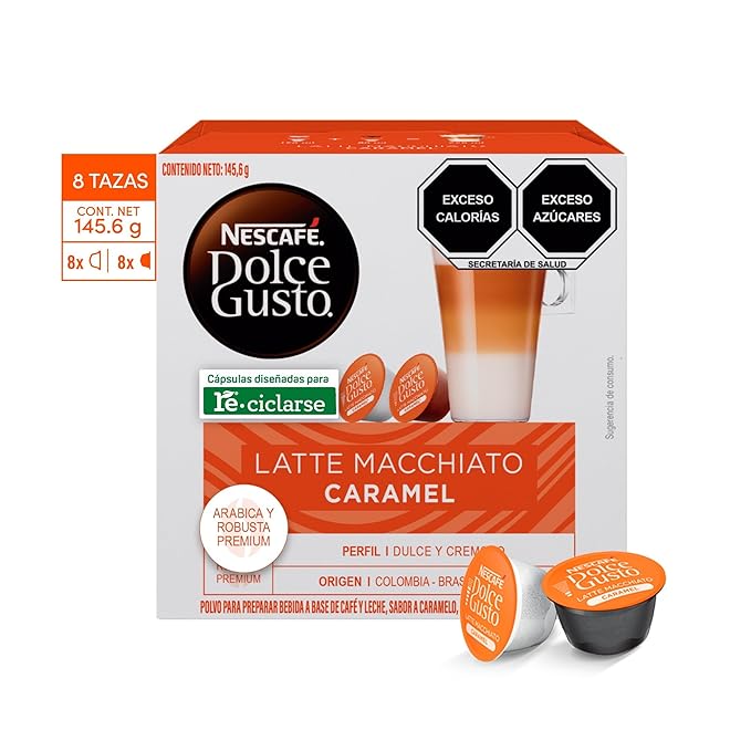 Nescafe Dolce Gusto Coffee Capsules Caramel Latte Macchiato 48 Single Serve Pods (Makes 24 Specialty Cups) 48 Count
