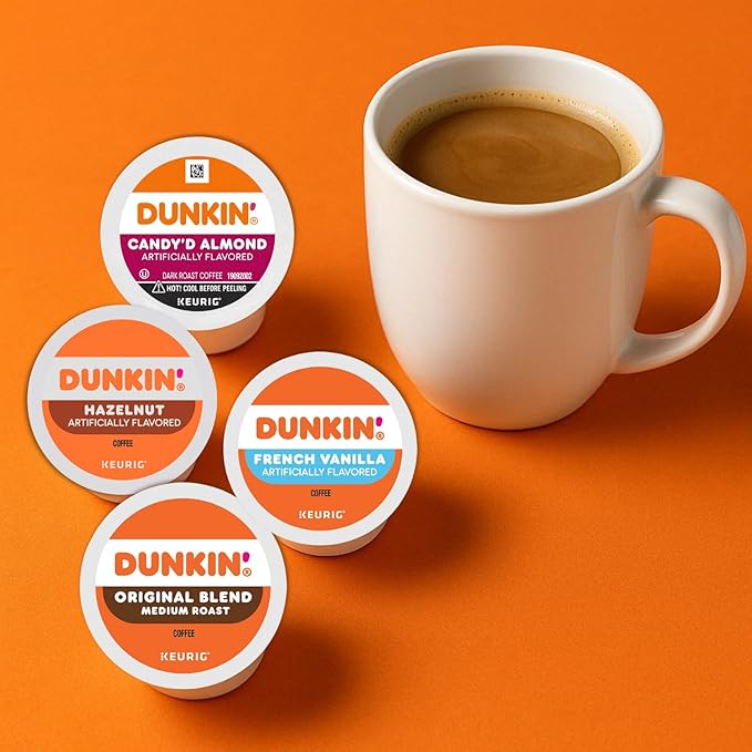 Dunkin K-Cups Coffee Variety Pack – 30 Count 5 Flavors: Original Blend Caramel Me Crazy French Vanilla Hazelnut Cold Coffee – Keurig Compatible with Recipe eBook (30units 5 Flavors)
