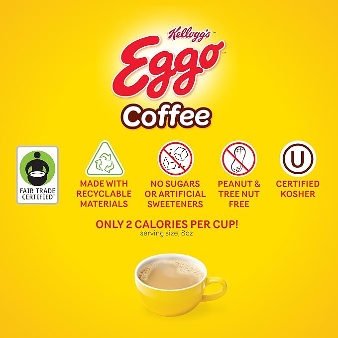Eggo Beverages Blueberry Waffle Flavored Coffee Pods for Keurig K Cup Brewers Fair Trade Certified 40 Count – Fruity and Flavorful Breakfast