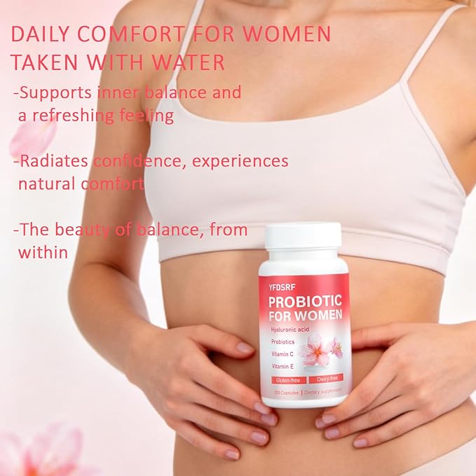 Women's Vaginal Probiotic Supplement for Intimate Health &amp pH Balance | with Hyaluronic Acid Multi-Collagen Vitamin C | Supports Comfort Moisture &amp Antioxidant Defense | 120 Capsules (1)