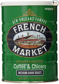 French Market Coffee &amp Chicory Decaffeinated Medium-Dark Roast Ground Coffee 12oz Can (Pack of 6)