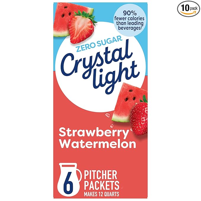 Crystal Light Strawberry Watermelon Drink Mix 12-Quart Box (Pack of 10)