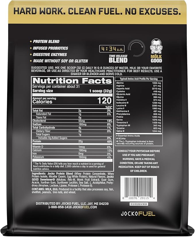 Jocko Fuel Protein Bundle (2 Pack) - Chocolate Peanut Butter (2lb) + Vanilla (2lb) - Supports Muscle Recovery &amp Growth