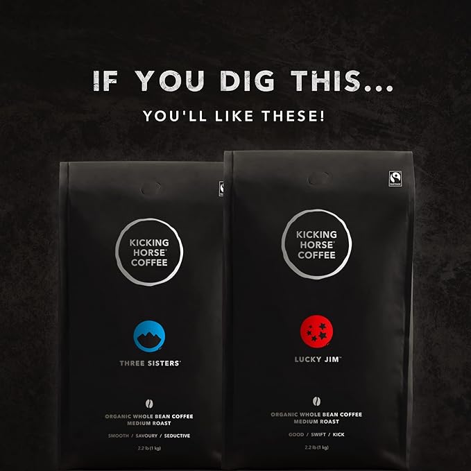 Kicking Horse Coffee Smart Ass Medium Roast Whole Bean 1 Kg (Pack of 6) - Certified Organic Fairtrade Kosher
