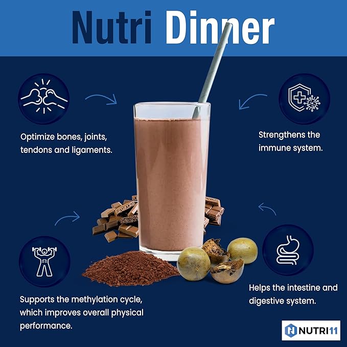 NutriDinner by Nutrillermo | Grass-Fed Collagen Protein Powder | Magnesium B-Vitamins &amp Monk Fruit | Sleep Recovery and Wellness Supplement |