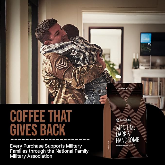 Couple's Coffee | Malibu Vanilla Flavored + Medium Dark and Handsome Coffee | Medium &amp Medium Dark Roast Ground Coffee | Valentine’s Day | His and Hers | 12oz | 100% Arabica