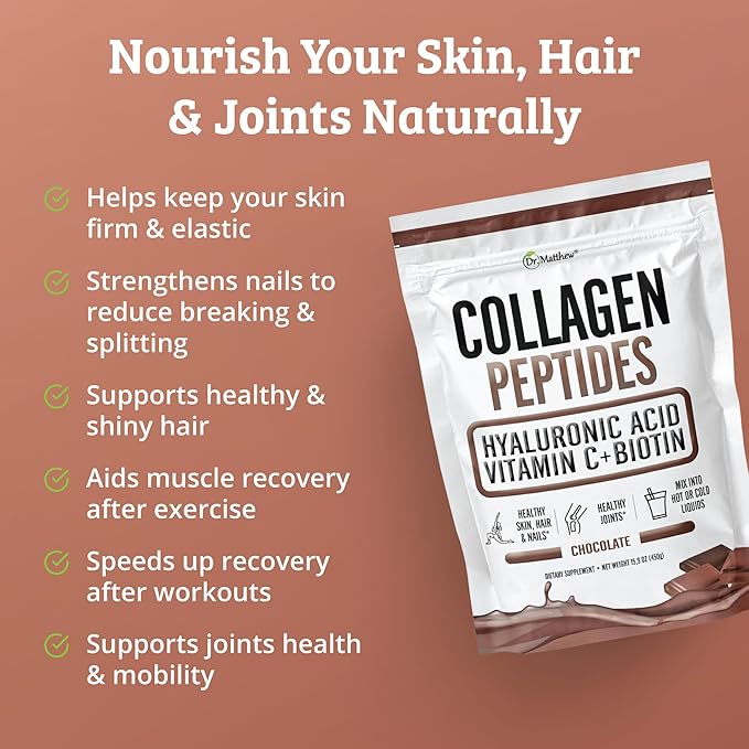 Chocolate Collagen Powder. Collagen with Hyaluronic Acid and Vitamin C. Chocolate Collagen Peptides Powder Chocolate. Collagen with Vitamin C &amp Biotin for Hair Skin Nails Joint. Keto Type 1 an