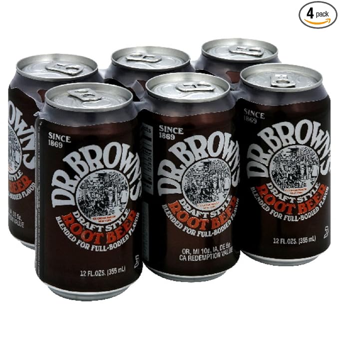 Dr. Brown Root Beer Soda 6 pack 12-ounces (Pack of4)