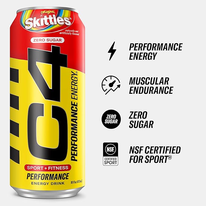 C4 Energy &amp Smart Energy Drinks Variety Pack Sugar Free Pre Workout Performance Drink &amp C4 Energy Drink Skittles Carbonated Sugar Free Pre Workout Performance Drink