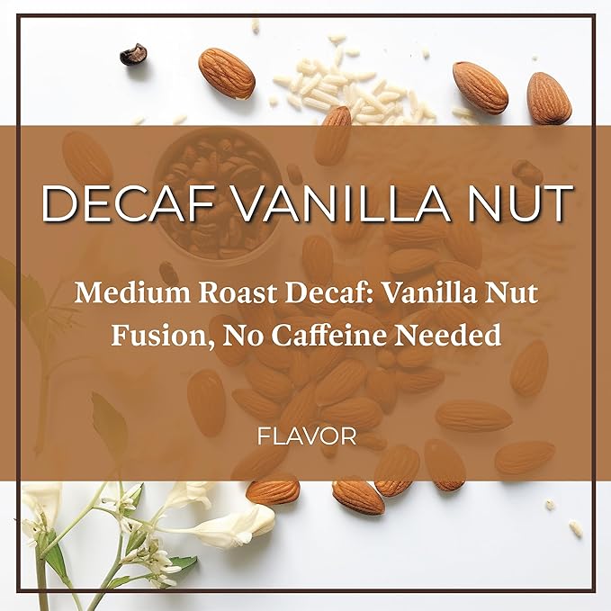 San Diego Coffee DECAF Vanilla Nut Medium Roast Whole Bean Coffee 16-Ounce Bags (Pack of 2) Café en grano tostado descafeinado