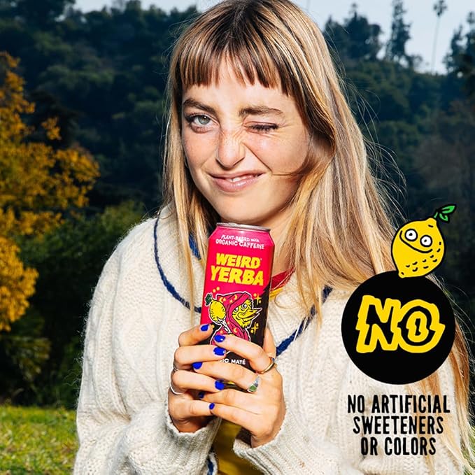 Drink Weird Organic Magic Mate Lemonade Yerba Mate – 16oz Cans 160mg Organic Caffeine (Pack of 12) A Refreshing Energy Drink Alternative