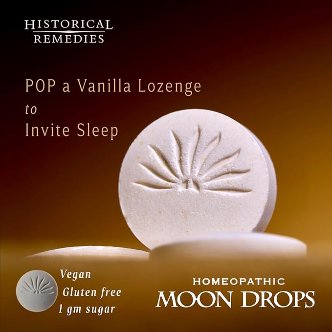 Moon Drops Sleep Aid Lozenges (12 Pack) | Homeopathic Vanilla Flavor Supplement Non-Habit Forming Vegan Gluten-Free Sleep Support Including Coffea Cruda 12X