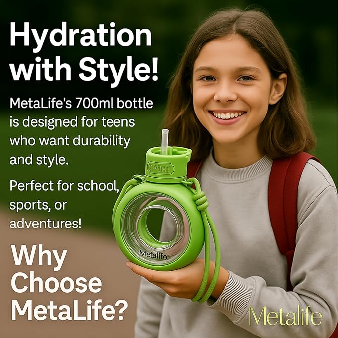 Collagen Peptides 20oz + 700ml Sports Water Bottle Bundle – Hydrolyzed Wild-Caught Collagen Powder Unflavored Canada-Made Supports Joints Hair Skin &amp Nails Leakproof Bottle with Strap