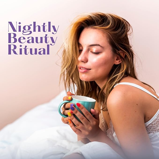 Liquid Collagen with Melatonin | Box with 30 Shots | 6000mg Collagen | Peach Flavor | Supports Skin Hair Nails &amp Sleep Quality | Beauty &amp Wellness Supplement