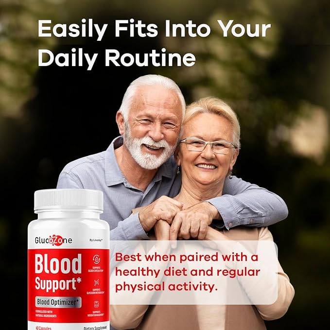 GlucoZone Blood Support - GlucoZone Capsules Support Optimizer Supplement All Natural Advanced Formula Pills Premium Vitamins for Health &amp Wellness 60 Capsules for 1 Month