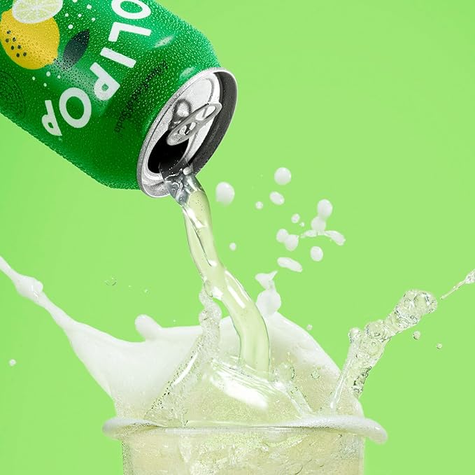 OLIPOP Prebiotic Soda Pop Lemon Lime A New Kind of Soda Packed with Prebiotics Fiber and Botanicals Gluten Free GMO Free 12oz (12-Cans)
