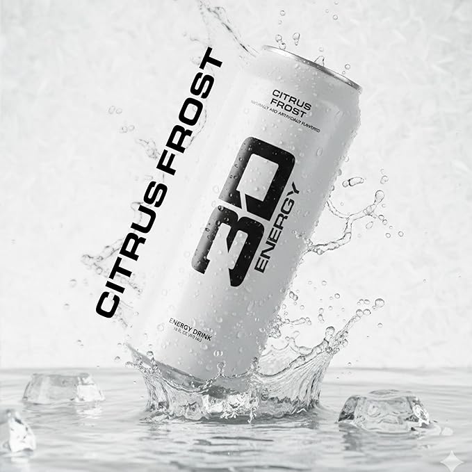 3D Energy Drink – Sugar Free 200mg Caffeine Pre Workout Taurine L-Carnitine Lightly Carbonated 16oz Cans 12 Pack - Citrus Frost