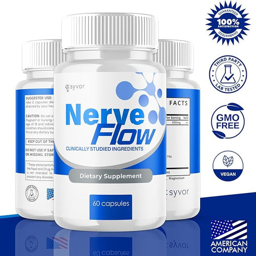 (2 Pack) Nerve Flow Capsules Official Nerve Flow Pills Made with All Natural Ingredients Maximum Strength NerveFlow Sciatic Support Supplement with Advanced Vitamins for Women &amp Men (120 Capsule