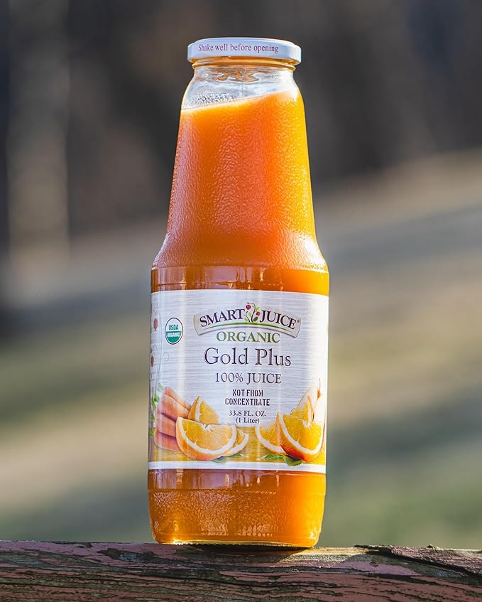 Smart Juice Organic Gold Plus Juice - 33.8 fl oz (1L) - (Pack of 6) 100% Juice Not From Concentrate