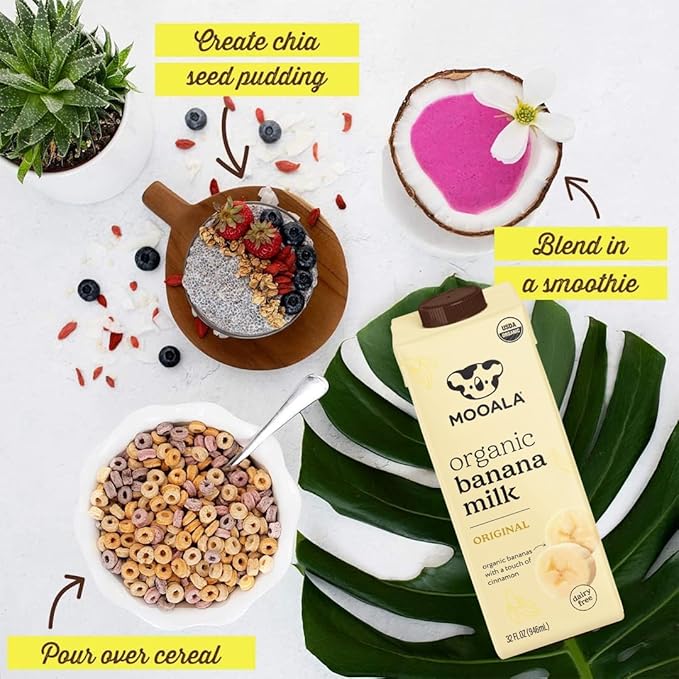 Mooala – Organic Original Bananamilk 32 FL Oz (Pack of 6) – Shelf-Stable Non-Dairy Nut-Free Gluten-Free Plant-Based Beverage