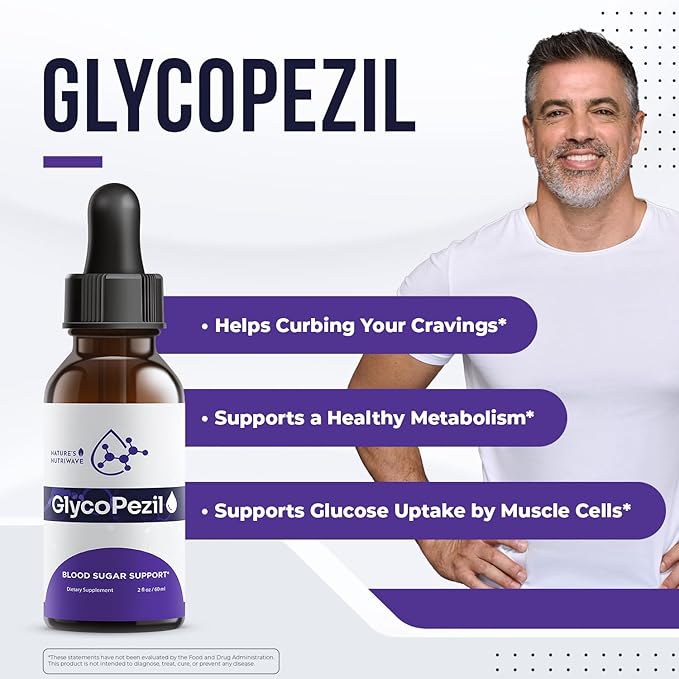 GlycoPezil – Daily Liquid Botanical Supplement with Chromium Maca Root Ginseng &amp Plant Extracts – Clean Stimulant-Free Formula – GMP-Certifed Non-GMO Made in USA - 2 fl oz 2 Month Supply