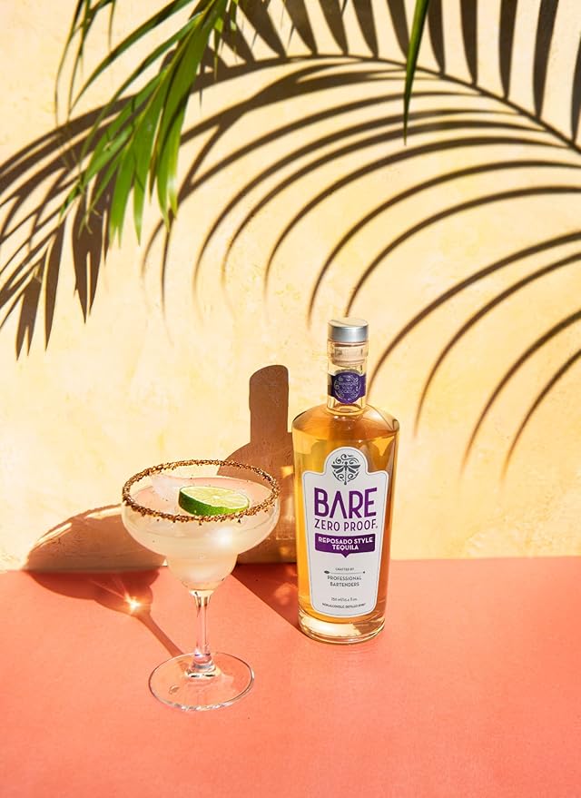 BARE Zero Proof® Reposado Style Tequila Non-Alcoholic with Agave Serrano Fresh-Cut Grass Notes - Ideal for Low/ZeroProof Exceptional Cocktails