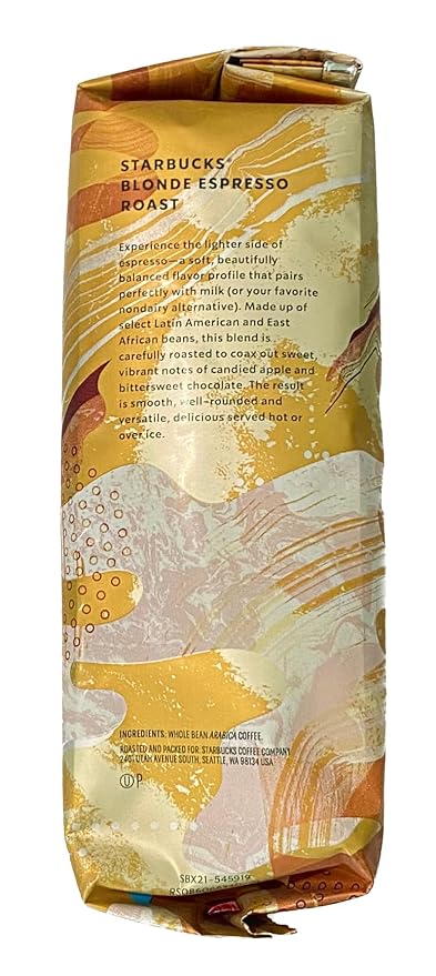 Starbucks Blonde Espresso Roast (1 lb) Light Roast Whole Bean Coffee