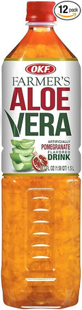 OKF Farmer's Aloe Vera Drink Pomegranate 1.5 Liter (Pack of 12)