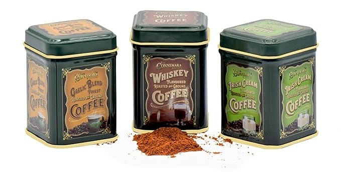 JC Walsh and Sons Irish Set of 3 Mini Coffee Flavours: Irish Cream Whiskey &amp Gaelic Blend Flavored Coffee