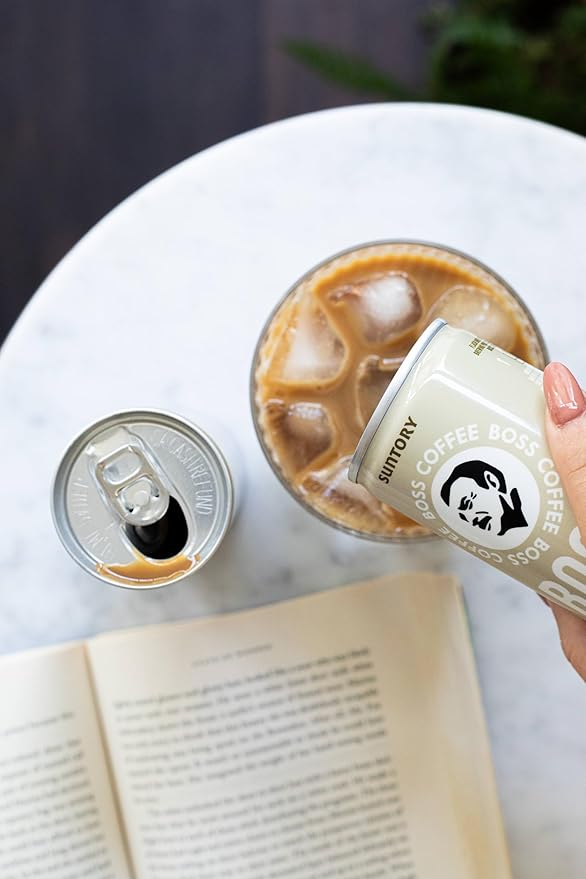 BOSS Coffee by Suntory - Japanese Flash Brew Coffee with Milk 8oz 12 Pack Imported from Japan Au Lait Espresso Doubleshot Ready to Drink Contains Milk No Gluten
