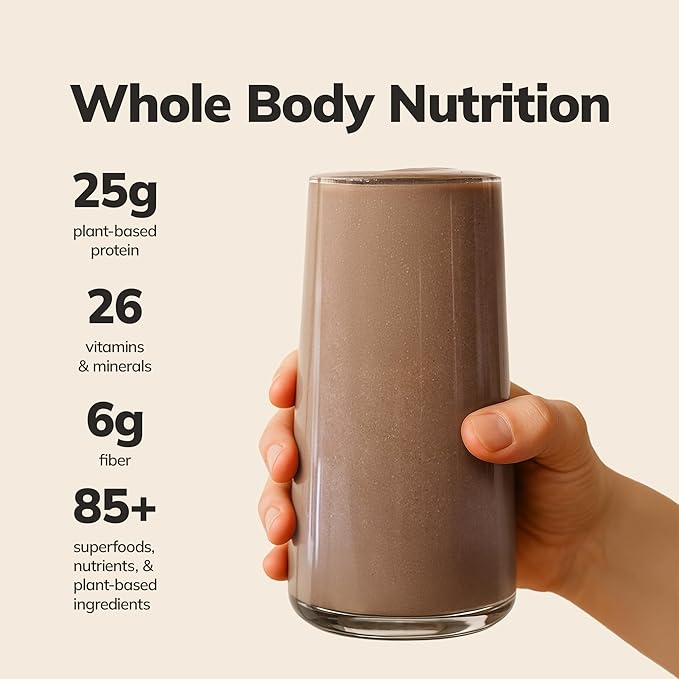 Ka’Chava Whole Body Meal Shake Chocolate Mint 2 lb – Vegan Protein Powder with 85+ Superfoods &amp Greens – Plant-Based Meal Replacement with Probiotics &amp Digestive Enzymes – Gluten &amp Dairy F