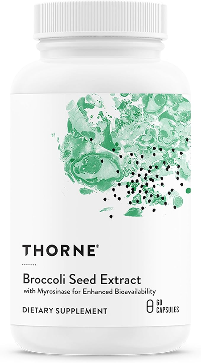 THORNE - Broccoli Seed Extract - Supports Liver Detox &amp Provides Antioxidant Support* - Sulforaphane Glucosinolate (SGS) Vitamin C &amp Mustard Powder Supplement - Third-Party Certified - 60 Cap
